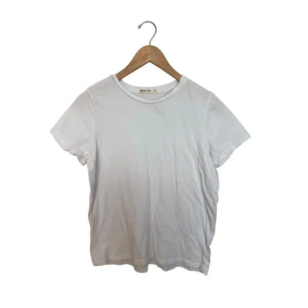 Marine Layer Short Sleeve Crew T-Shirt Women’s Sz M Solid White Cotton USA Made - Image 2