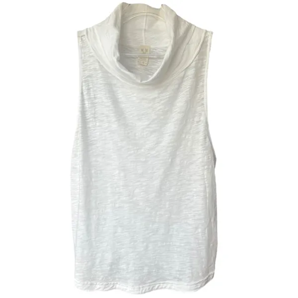 We The Free Summer‎ Thing White Sleeveless Turtleneck Top Sz M - Image 3
