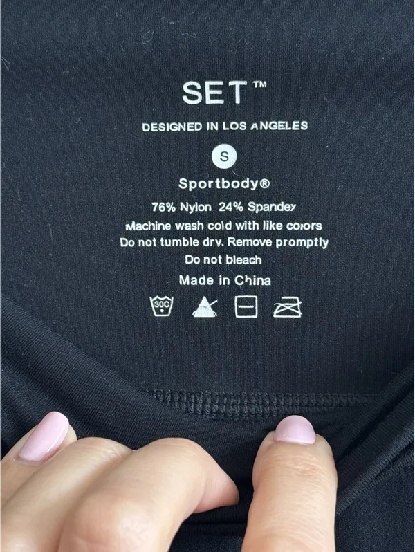 SET Active Sportbody Black High Rise Leggings Ankle Length Size S - Image 3