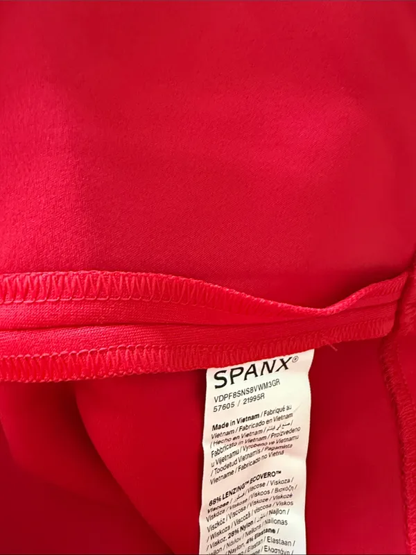 NWT SPANX $168 Long Sleeve Ballet Neck Mini Dress- Spanx Red Medium - Image 8