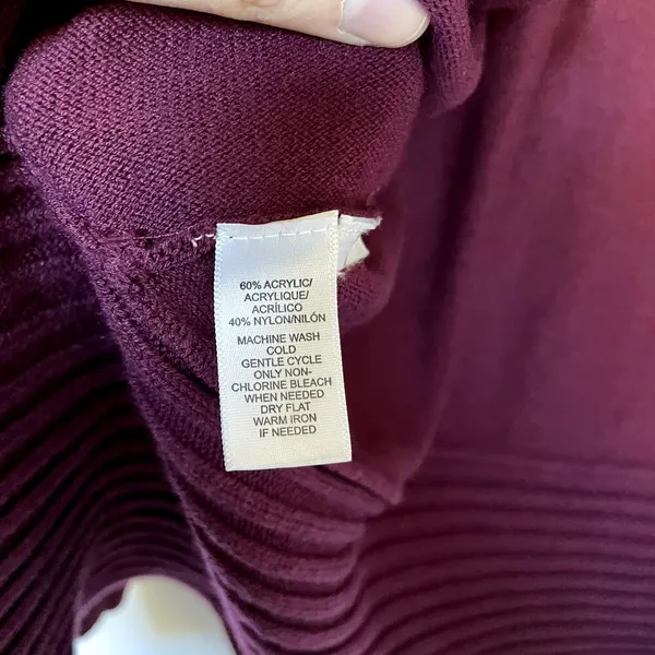 Ann Taylor LOFT‎ burgundy purple asymetric cardigan knit women's size small - Image 5