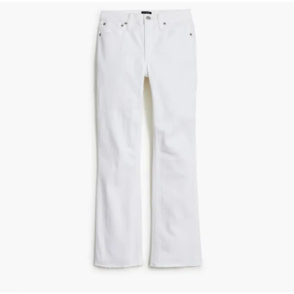 J.Crew Flare Crop White Jean Signature Stretch Denim Mid Rise Womens US 28 - Image 4