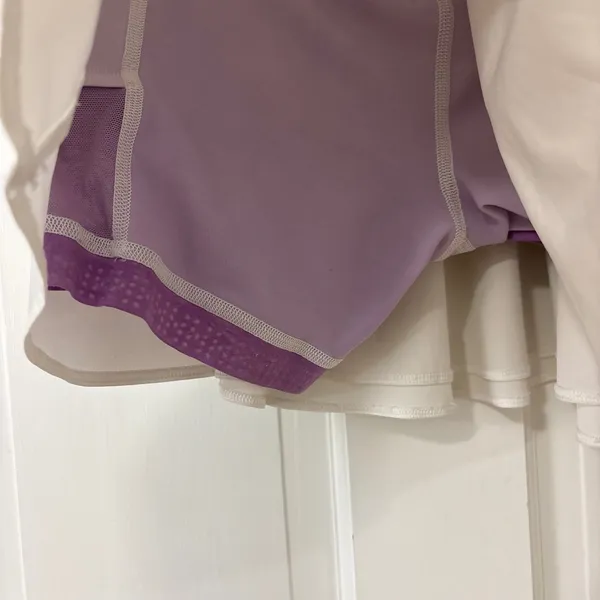 Lululemon Court Rival High Rise Skirt 4 White Purple Skort Tennis Gym Pickleball - Image 4