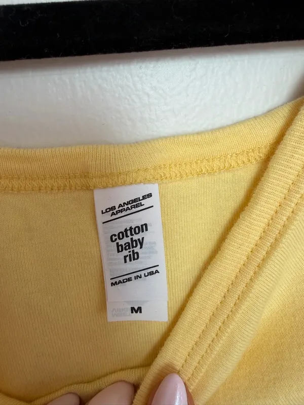 Los Angeles Apparel Gamma Phi Beta Yellow Tank Top - Image 2