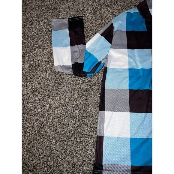 Women's casual cotton long sleeve plaid top‎ size large - Image 6