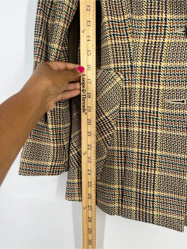 Cabi Pastime Plaid Jacket Blazer Style #3548 Brown Multi Size 4 - Image 13