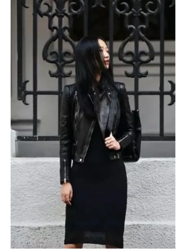 Free People Faux-Leather Quilted Moto Jacket Women's Size 6 (oversized) NWT - Image 3