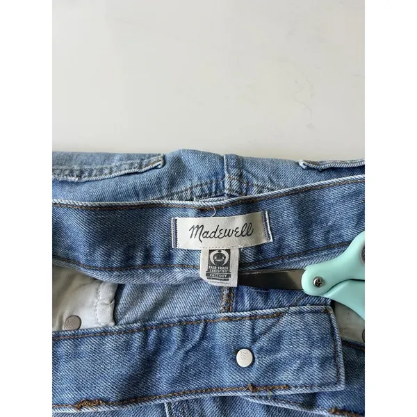 Madewell A-Line Skirt Women Size 28 Blue Rigid Denim Medium Wash 5-Pocket Design - Image 4