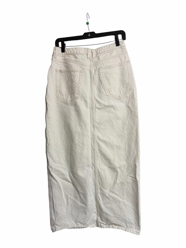 Mango front split denim maxi skirt in beige - Image 7