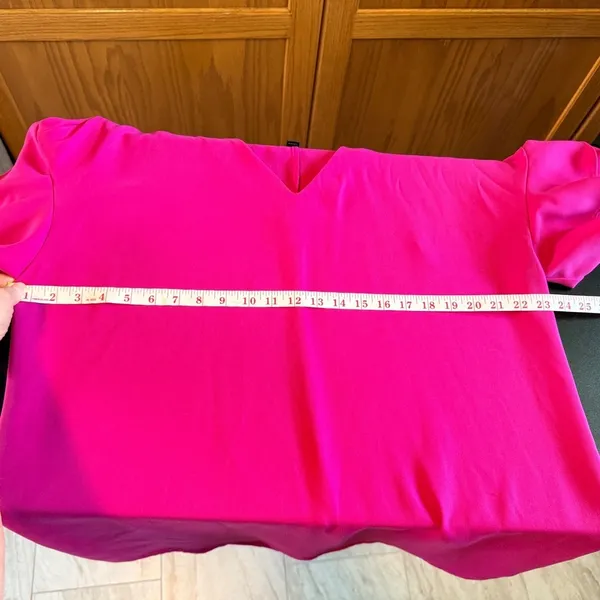 Worthington Womens XL Fuchsia Pink V-Neck Ruffle Tiered Sleeve Dress 72613-3 - Image 6