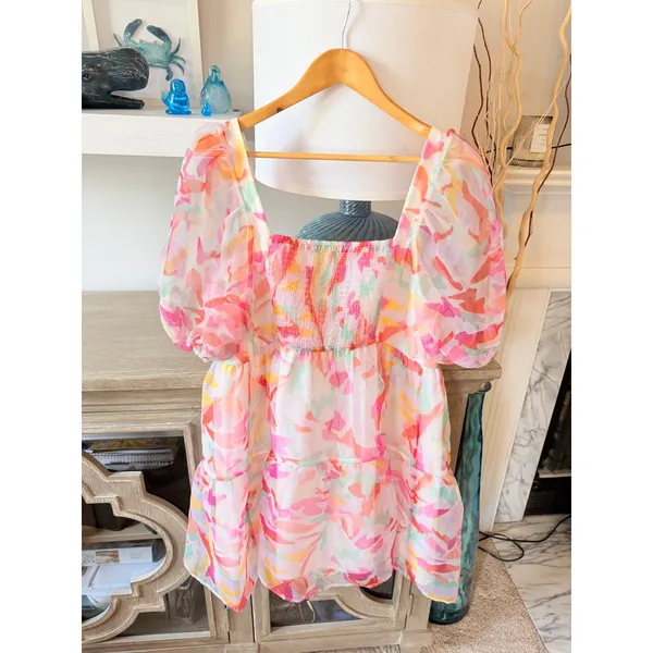Crosby by Mollie Burch Babydoll Dress Womens Multicolor Large - Image 3