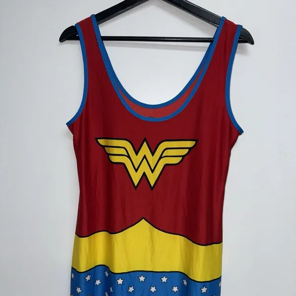 Wonder Woman Nightgown Womens JR SZ L 11 13 Sleepwear Cosplay Halloween Costume - Image 2