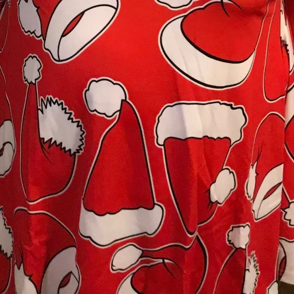Boutique Meaneor Santa Hats Holiday Long Sleeve Christmas Dress in Red/White - Large NWT - Image 4
