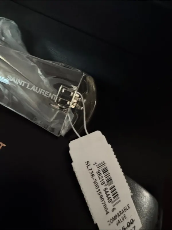Saint Laurent Transparent/Clear Oval Sunglasses with Silver Lenses - Image 7