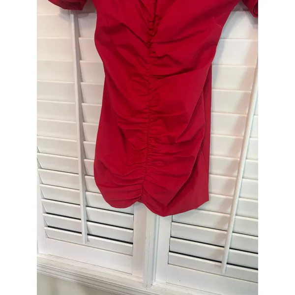 Amanda‎ Uprichard Red Ruched Dress Size Large - Image 3
