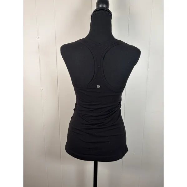 lululemon black tank top size 4 scoop‎ neck racerback - Image 2