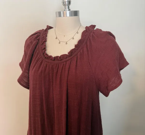 Anthropologie Maeve Burgundy Maxi Dress - Image 5