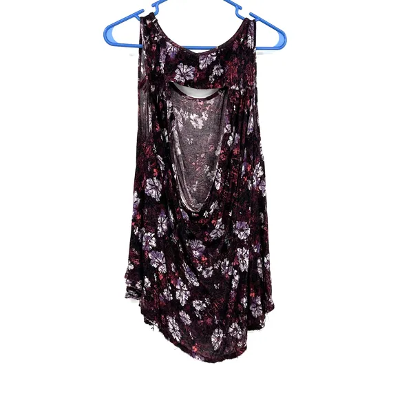 Free People size Small‎ tank top open back sleeveless top shirt blouse floral - Image 2