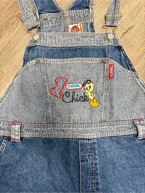 Vintage Looney Tunes Tweety Bird Overalls - Image 3
