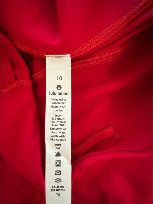 Lululemon Fast & Free With Pockets High Rise 25” Dark Red Size 10 NWT - Image 6