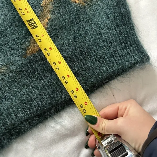 Ellen Tracy Vintage 80s‎ 90s Womens Size Small Green Mohair Wool Blend Knit Sweater Holiday - Image 7