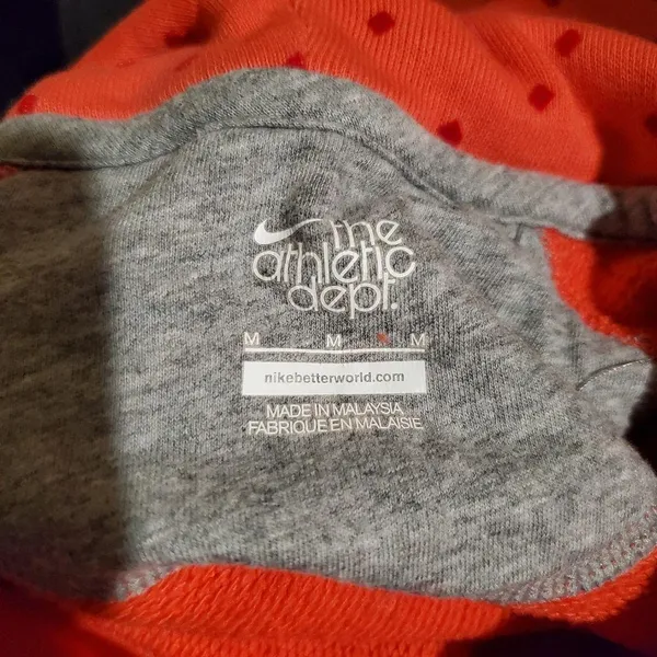 Nike Coral Polka Dot Long Sleeve Hoodie Medium - Image 9