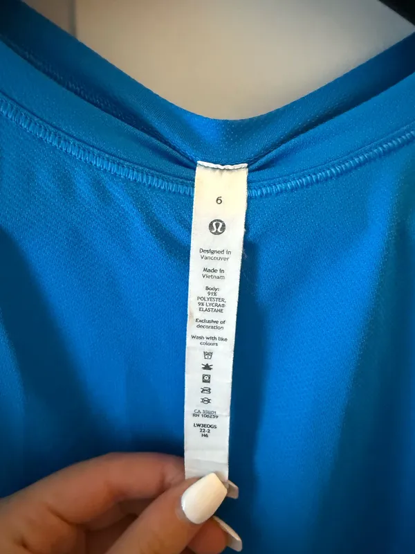 Lululemon Workout Top Blue - Image 3