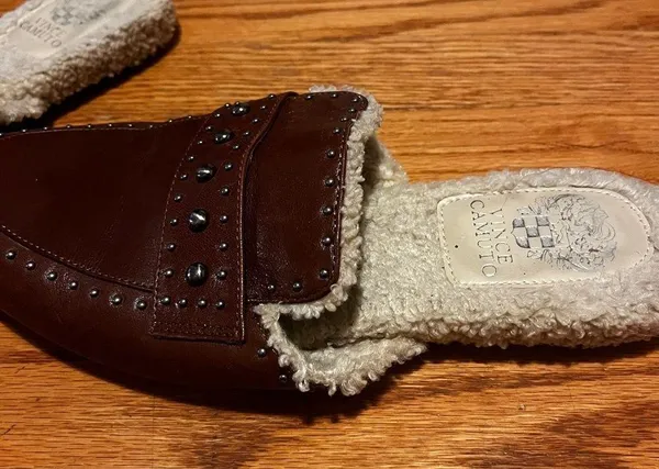 Vince Camuto Leather Studded Mules - Alvintal Size 10 - Image 9