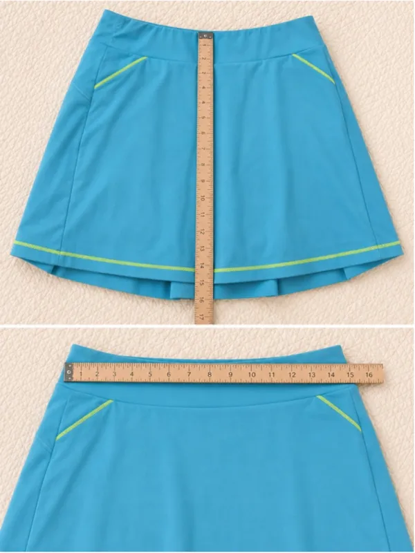 Adidas Aqua Blue Tennis Skort‎ Skirt Shorts Women’s Small Neon Trim Pockets - Image 8