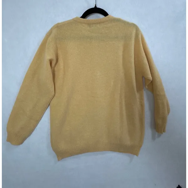Blarney Woollen Mills Yellow Cable Knit Cardigan Sweater Made in Ireland‎ Small - Image 6