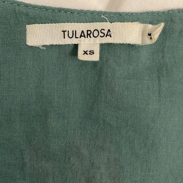 Tularosa Carson Caledon Green Silk Cotton Embroidered Tunic Mini Dress XS - Image 2