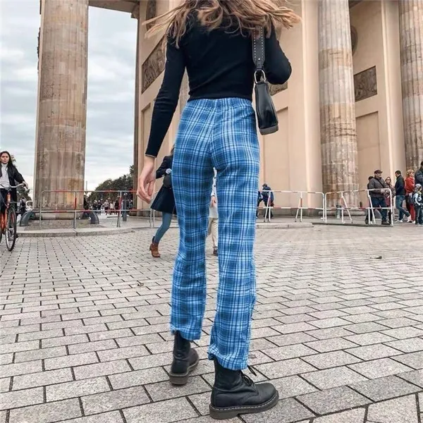 ✨Brandy Melville Tiden Plaid Blue One Size Pants✨ - Image 5