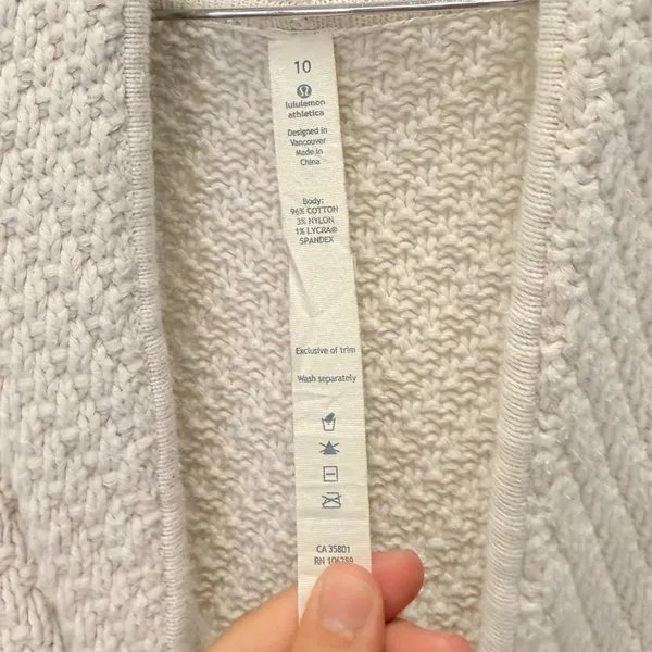 Lululemon Post Practice Cardigan‎ Heather Oatmeal US 10 Fall Winter - Image 8