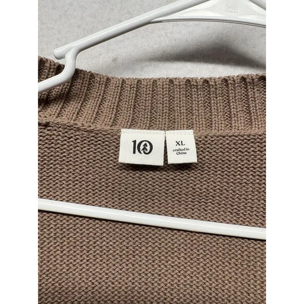 Tentree Cardigan Sweater Brown Organic Cotton Women XL Minimalist Gorpcore Boho - Image 2