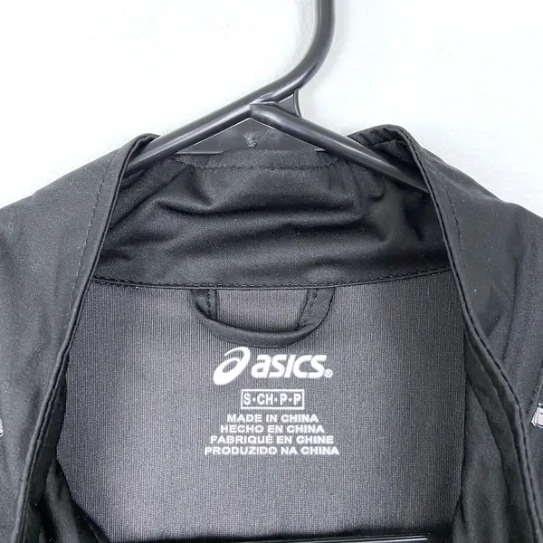 Asics Running Jacket Full Zip Black Water Repellant Activewear Women Size‎ Small - Image 4