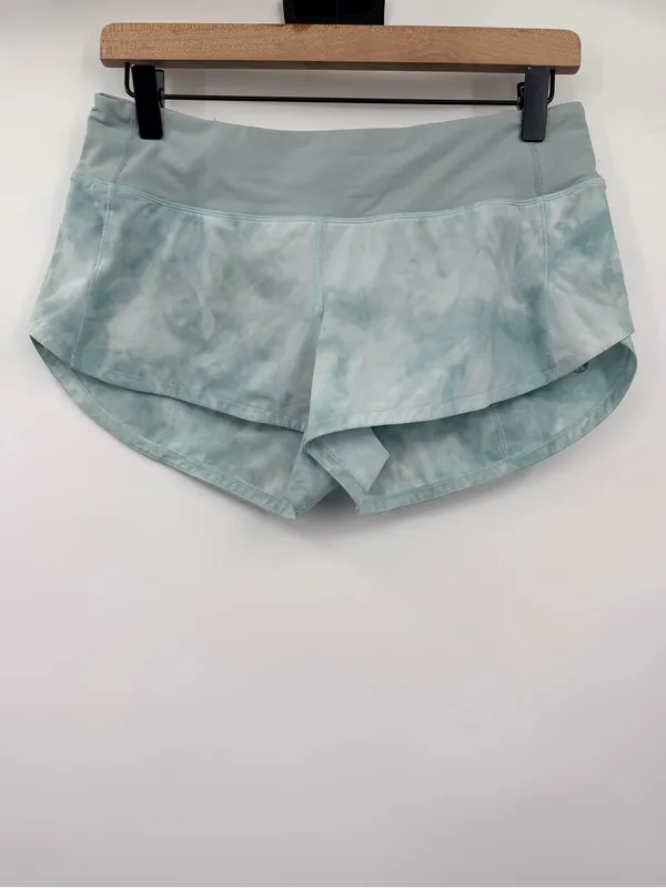 Lululemon Speed Up Low Rise Shorts 2.5 Size 6 Diamond Dye‎ Silver Blue - Image 3