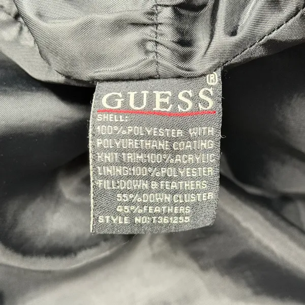 Guess Womens Black Down Feather Puffer Jacket Coat T361255 Snap Zip Front Pocket - Image 5
