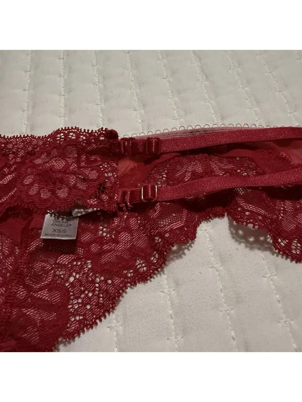 Victoria’s Secret Red Lace & Mesh Garter Belt Lingerie Sz XS Extra Small - Image 6