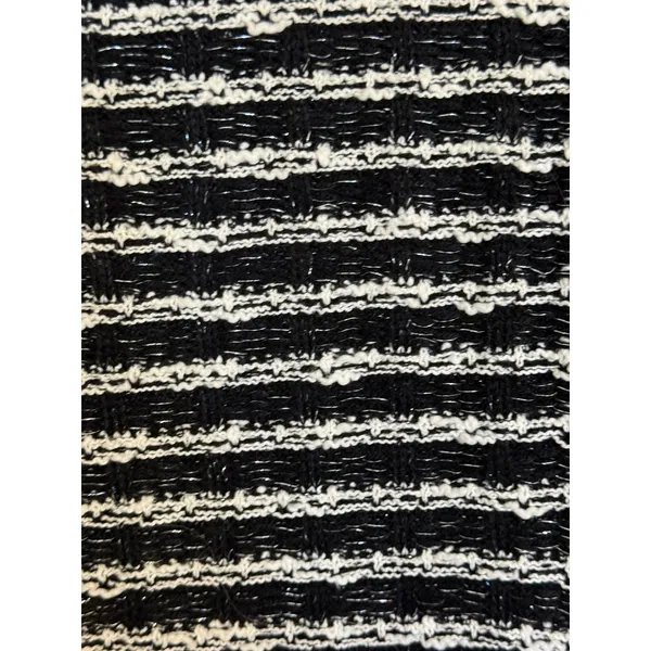 WHITE HOUSE BLACK MARKET Striped Metallic Open Front Cardigan‎ EUC Size Medium - Image 6