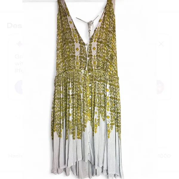 Free People Eloise Mini Dress – Boho Floral Festival Style | Size Large - Image 2