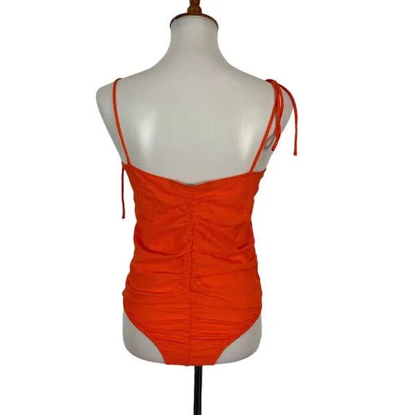 Zara Orange Bodysuit Large Tie Shoulder Slim Fit Summer Night Out - Image 6