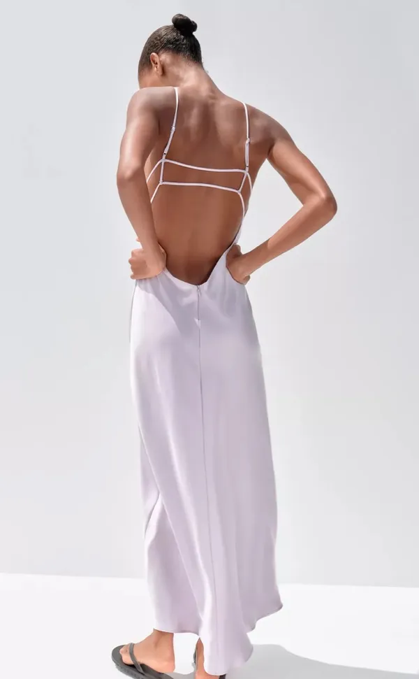 ZARA Satin Midi Dress - Image 4