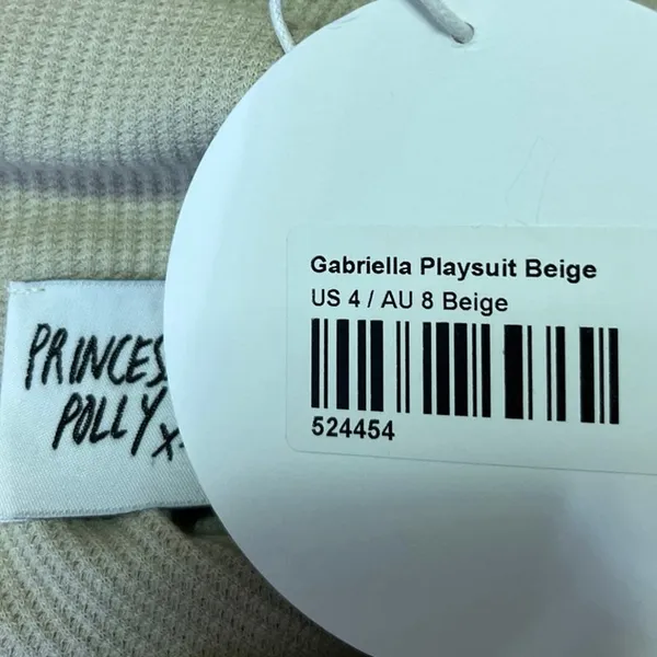NEW Princess Polly Gabriella Beige Long Sleeve Zipper Playsuit Jumpsuit Romper 4 - Image 3
