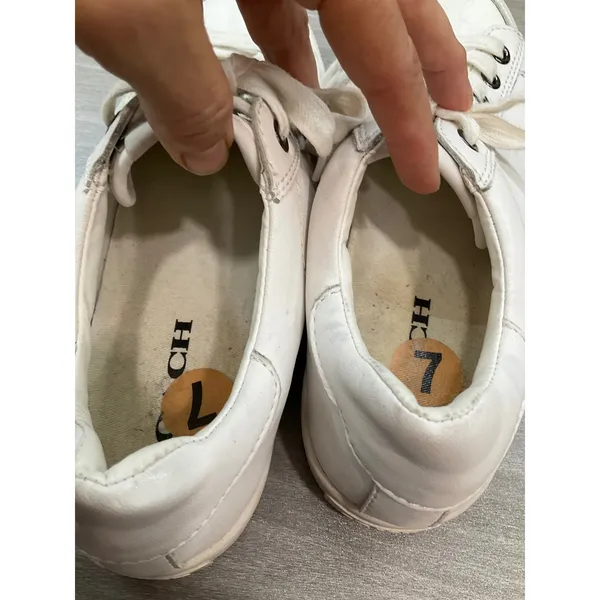 Coach Womens Porter White Leather Sneaker - Image 5