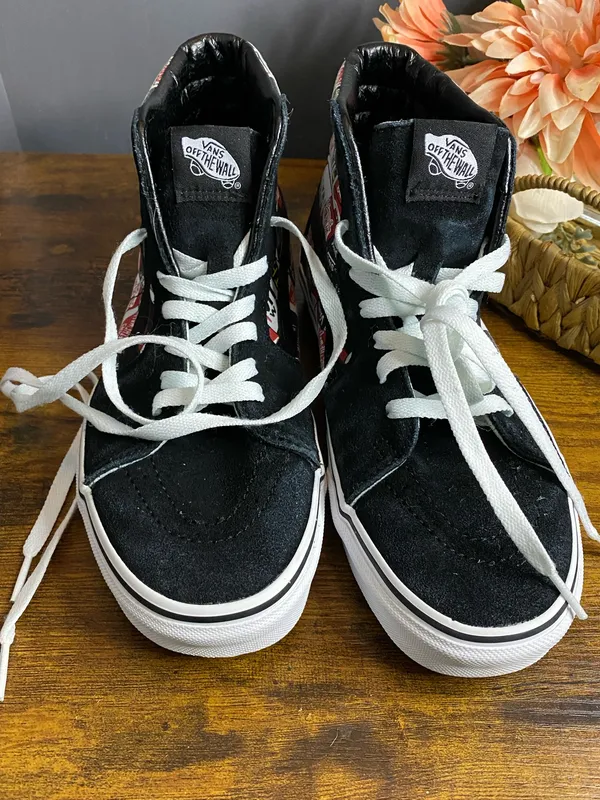 RARE🔥 VANS Sk8-Hi BOX LOGO Shoes Mens size 8 Womens 9.5 - Image 2