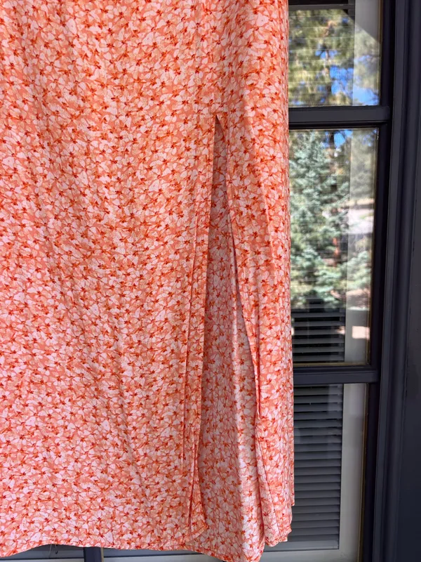 H&M midi orange floral skirt - Image 3