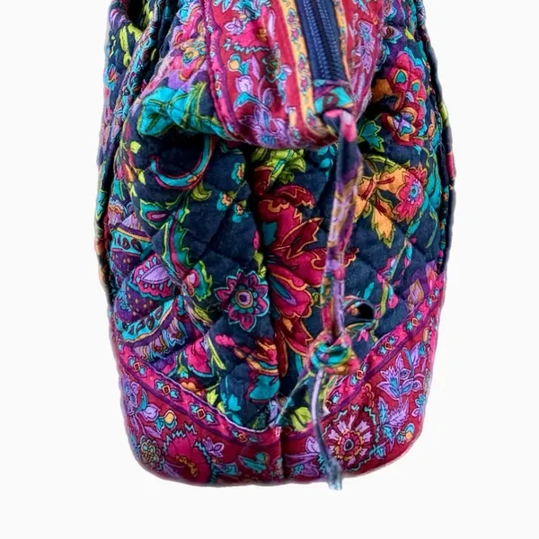 Stephanie Dawn Shoulder Bag Zippered Tote Plum Floral Purse Preppy Boho 14x8x4” - Image 6