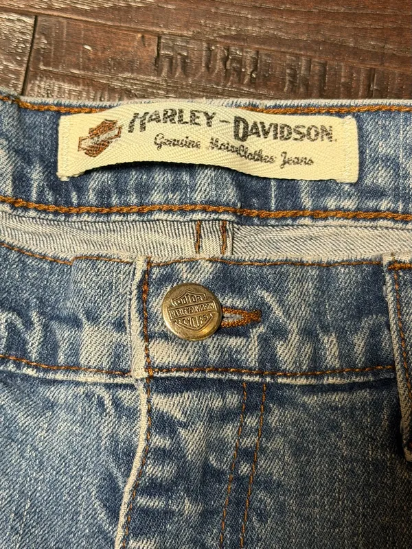 Harley Davidson Jeans Womens 10 Long Light Wash High Rise Straight Leg Retro - Image 6