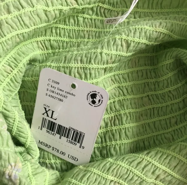 Free People Key Lime Smocked Cropped Blouse NWT✨ - Image 9