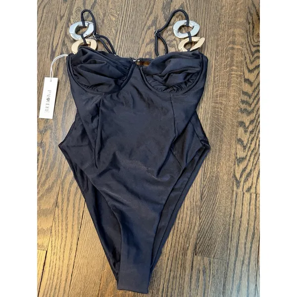 palondre the label Aster One Piece Black With Underwire Sz M NWT $225 - Image 5